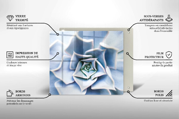 Üveg vágódeszka Virágos növény