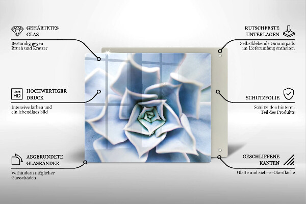 Üveg vágódeszka Virágos növény