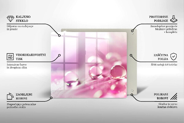 Üveg vágódeszka Harmat virágszirmai