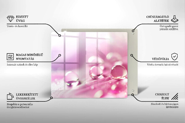 Üveg vágódeszka Harmat virágszirmai