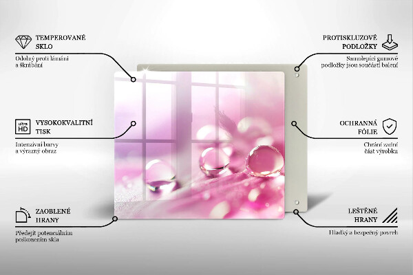 Üveg vágódeszka Harmat virágszirmai