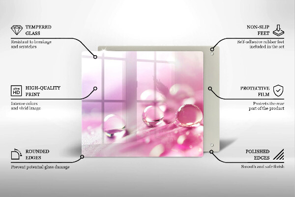 Üveg vágódeszka Harmat virágszirmai