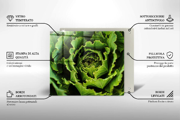 Üveg vágódeszka Salátalevél evés