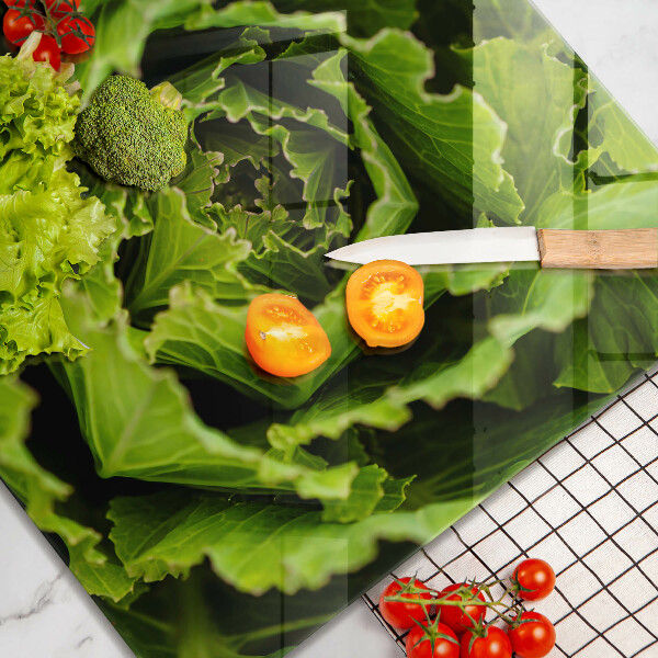 Üveg vágódeszka Salátalevél evés