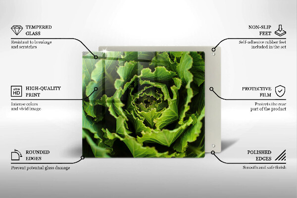 Üveg vágódeszka Salátalevél evés