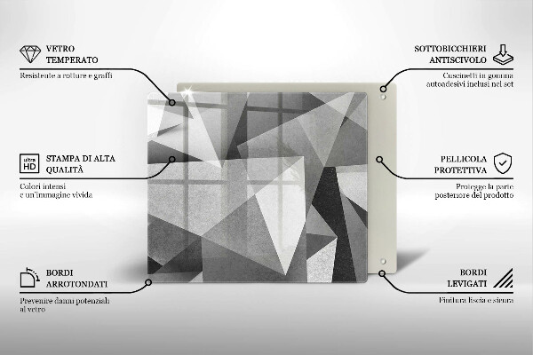 Üveg vágódeszka Konkrét éles absztrakció