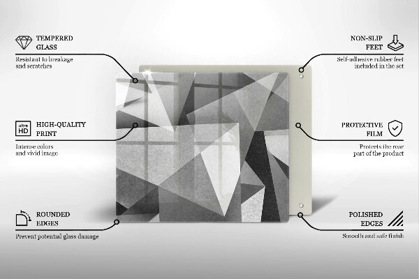 Üveg vágódeszka Konkrét éles absztrakció