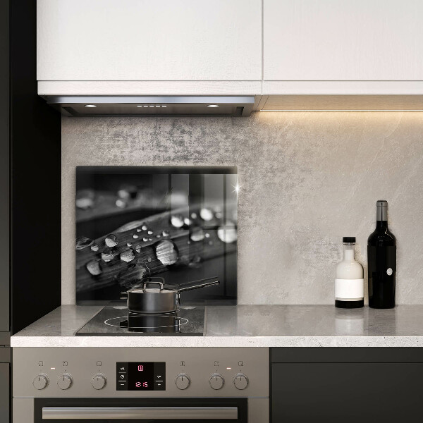 Üveg vágódeszka Harmatcseppek a leveleken