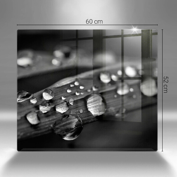 Üveg vágódeszka Harmatcseppek a leveleken