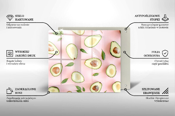 Üveg vágódeszka Avokádó minta