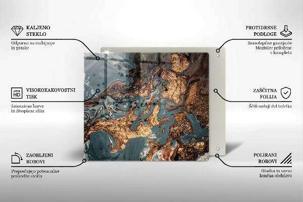 Üveg vágódeszka Arany sziklaszerkezet