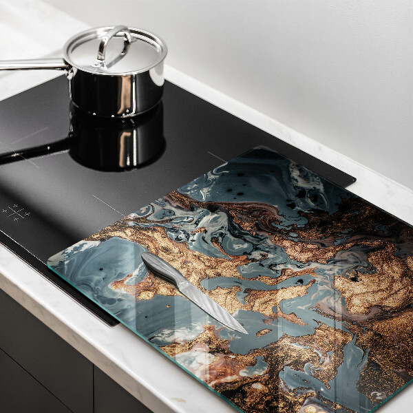 Üveg vágódeszka Arany sziklaszerkezet