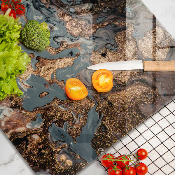 Üveg vágódeszka Arany sziklaszerkezet