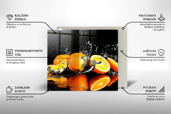 Üveg vágódeszka Lédús narancssárga gyümölcs