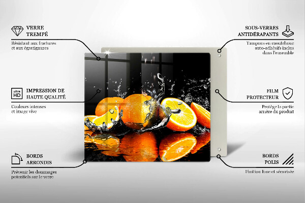 Üveg vágódeszka Lédús narancssárga gyümölcs