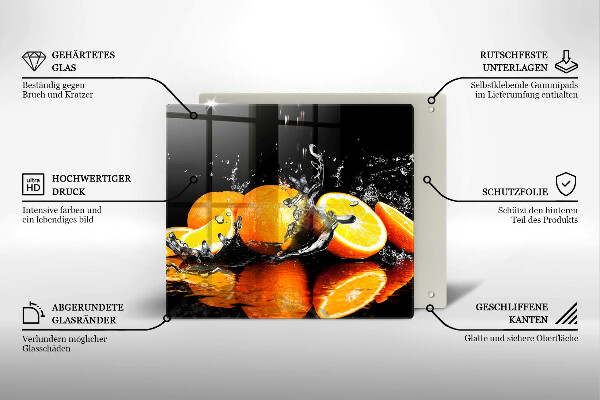 Üveg vágódeszka Lédús narancssárga gyümölcs