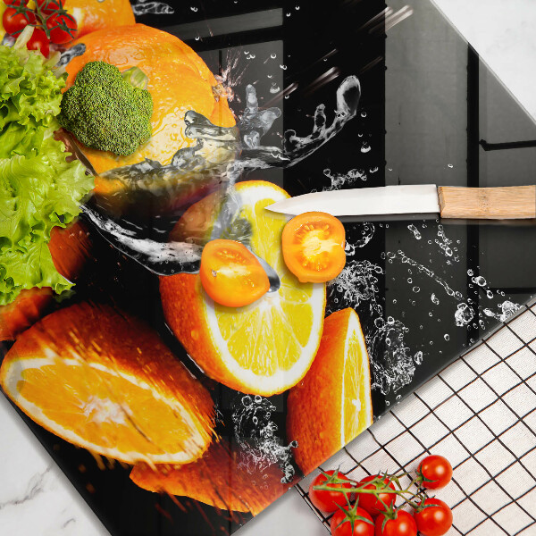 Üveg vágódeszka Lédús narancssárga gyümölcs