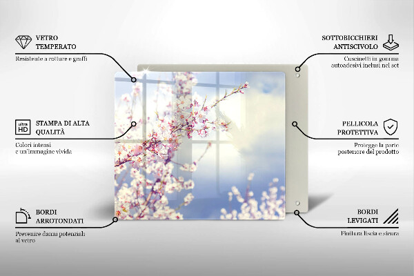 Üveg vágódeszka Virágzó fa