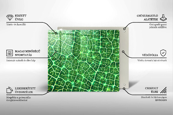 Üveg vágódeszka Levélszerkezet