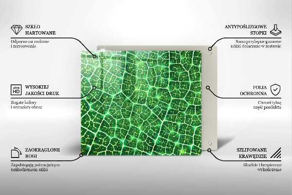 Üveg vágódeszka Levélszerkezet