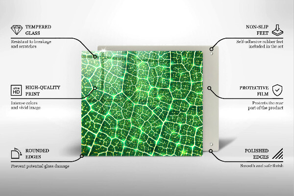 Üveg vágódeszka Levélszerkezet