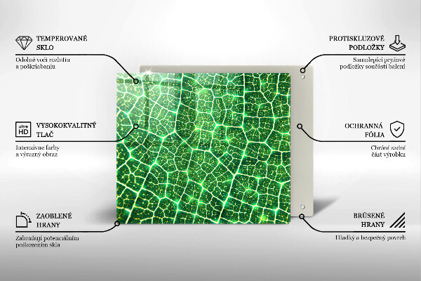 Üveg vágódeszka Levélszerkezet