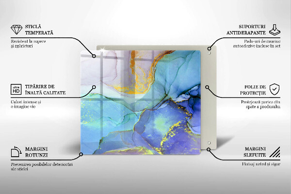 Üveg vágódeszka Repedt arany kő
