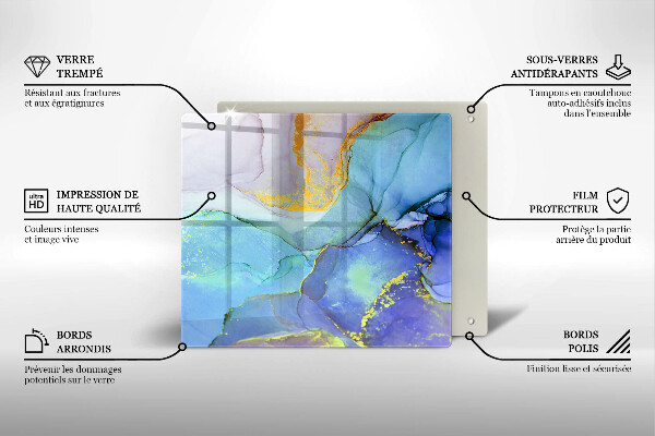 Üveg vágódeszka Repedt arany kő