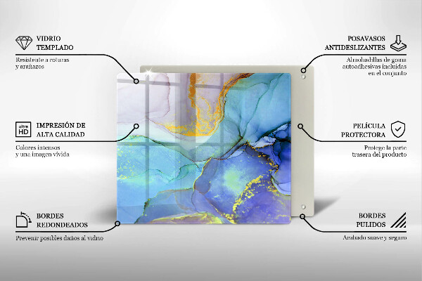 Üveg vágódeszka Repedt arany kő