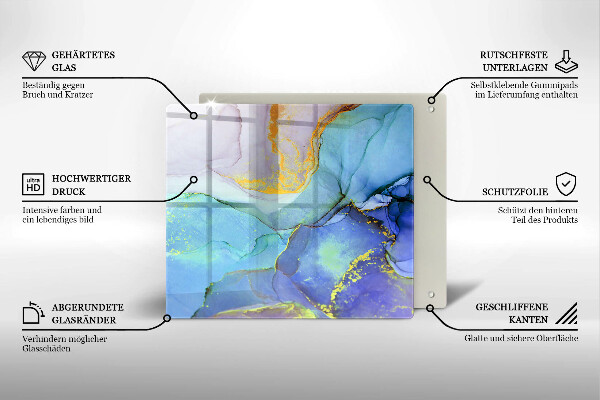 Üveg vágódeszka Repedt arany kő