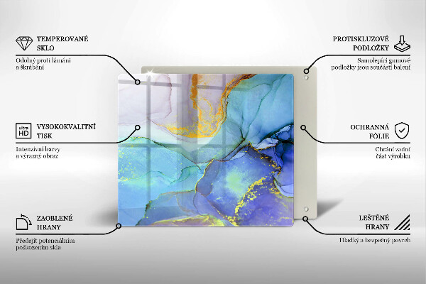 Üveg vágódeszka Repedt arany kő