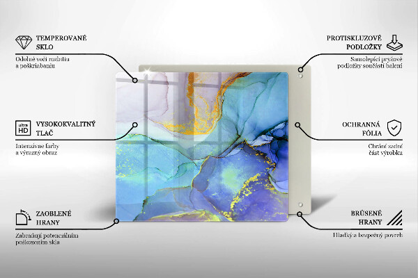 Üveg vágódeszka Repedt arany kő