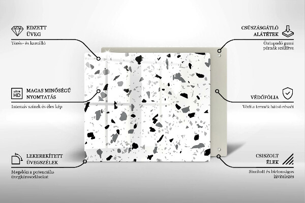 Üveg vágódeszka Dekoratív kőedény