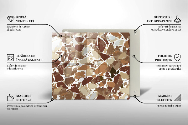 Üveg vágódeszka Kő díszítő foltok