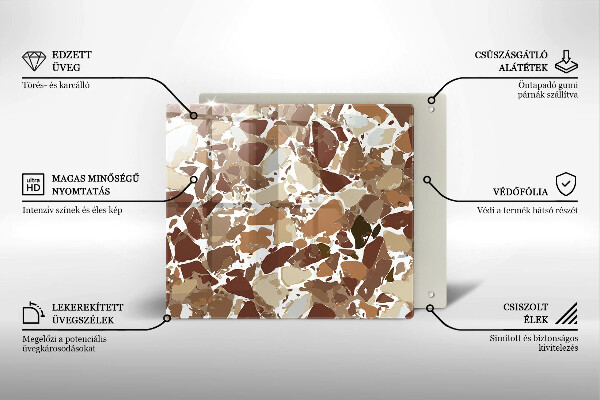 Üveg vágódeszka Kő díszítő foltok