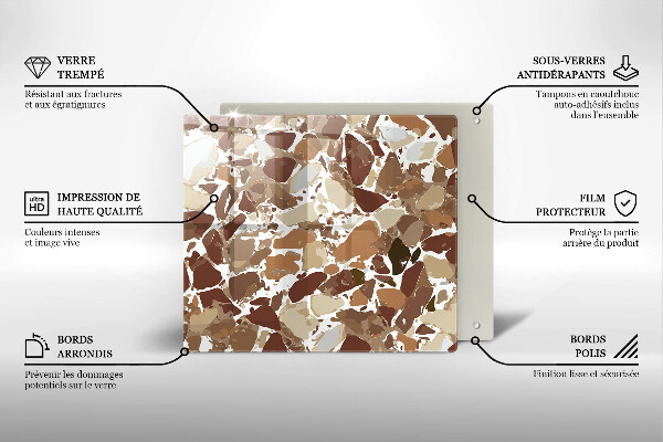 Üveg vágódeszka Kő díszítő foltok