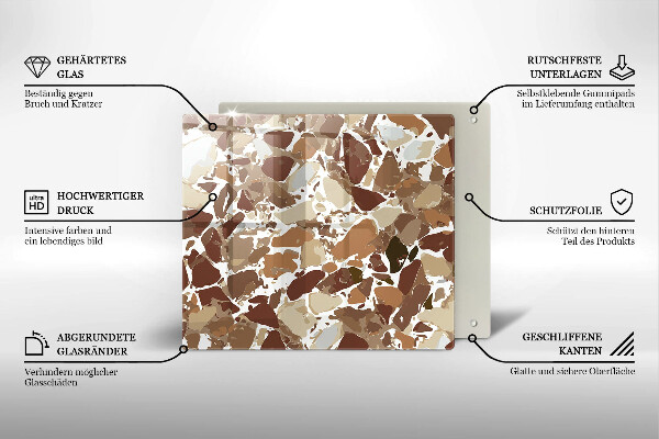 Üveg vágódeszka Kő díszítő foltok