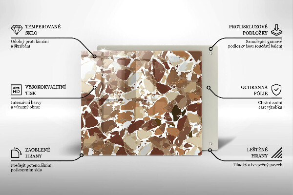 Üveg vágódeszka Kő díszítő foltok