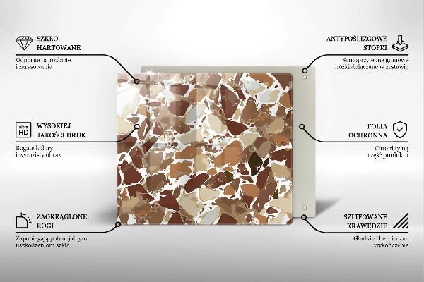 Üveg vágódeszka Kő díszítő foltok