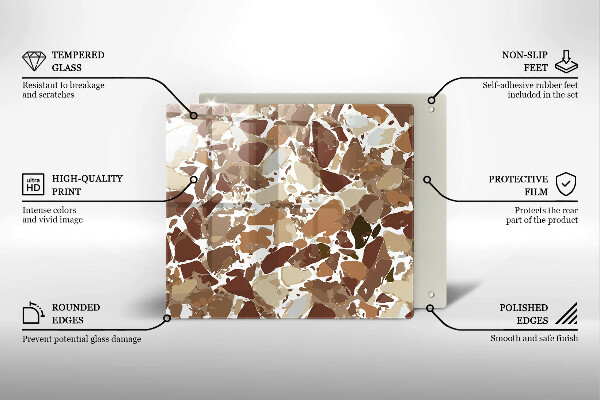 Üveg vágódeszka Kő díszítő foltok