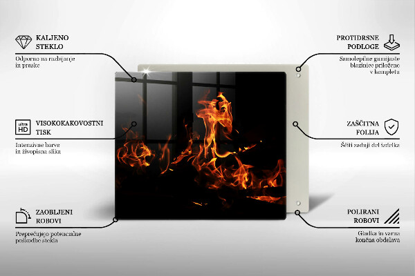 Üveg vágódeszka Gyújts egy élő lángot