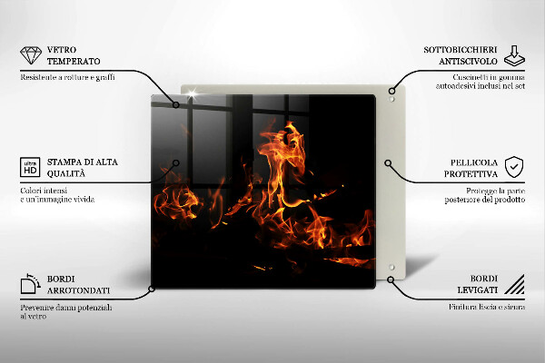 Üveg vágódeszka Gyújts egy élő lángot