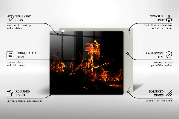 Üveg vágódeszka Gyújts egy élő lángot