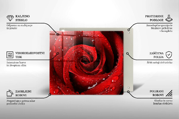 Üveg vágódeszka Rózsa virág szirmai