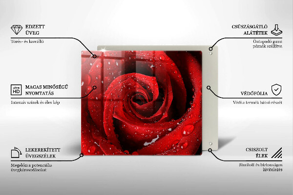 Üveg vágódeszka Rózsa virág szirmai