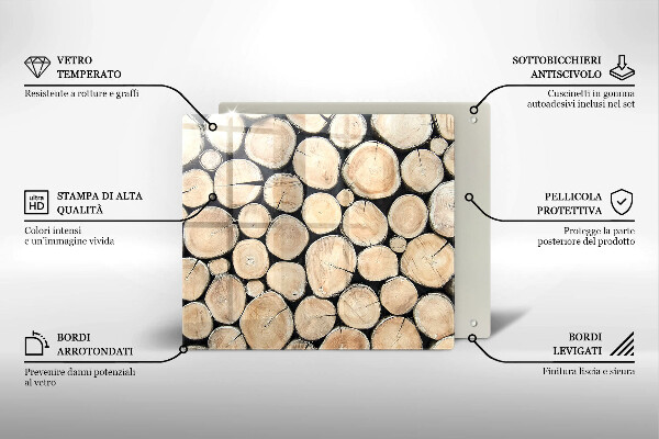 Üveg vágódeszka Fa fatörzsek