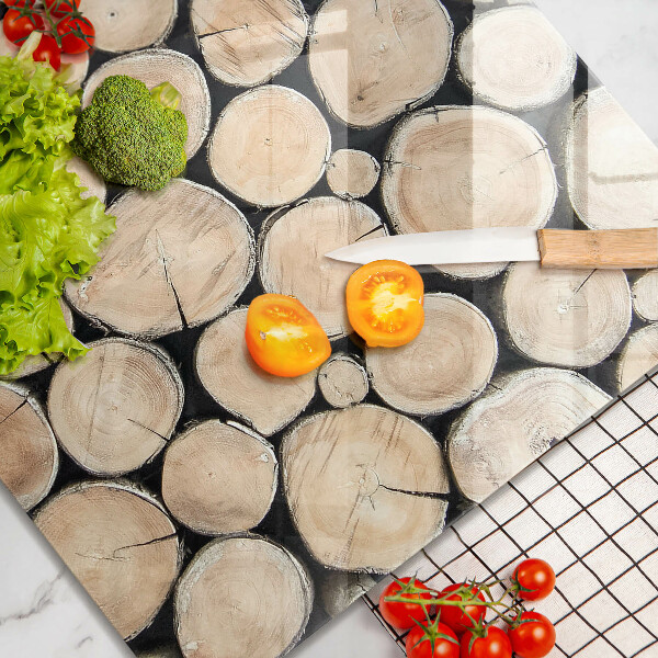 Üveg vágódeszka Fa fatörzsek