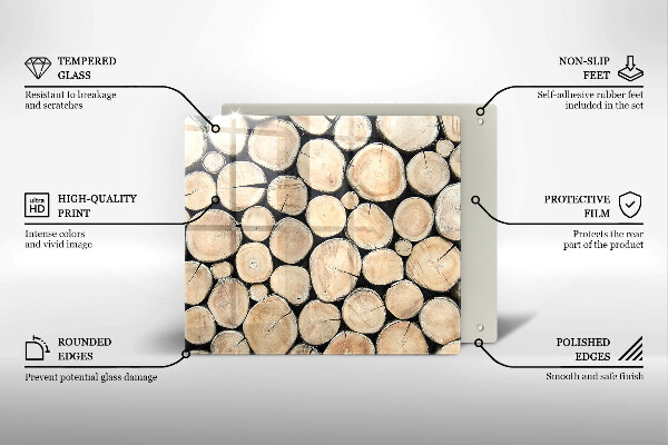 Üveg vágódeszka Fa fatörzsek