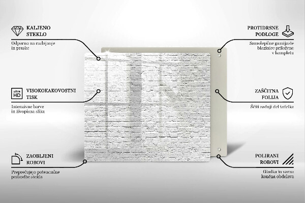 Üveg vágódeszka Téglafal fal