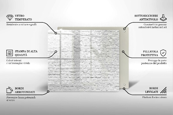 Üveg vágódeszka Téglafal fal